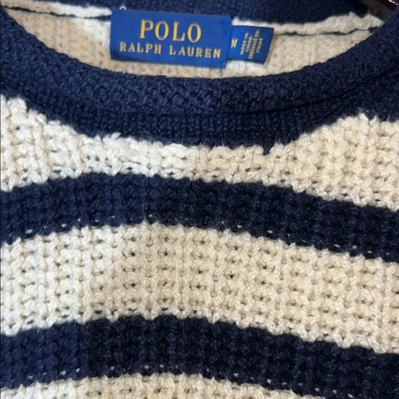 Polo by Ralph Lauren Women's Navy and Ivory Striped Sweater - Picture 6 of 8